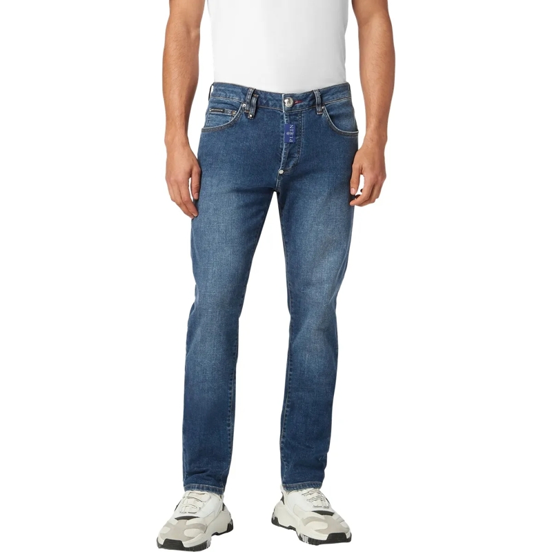Philipp Plein Jeans mit geradem Bein Jeans Regular Fit Hexagon blau(Image 3)