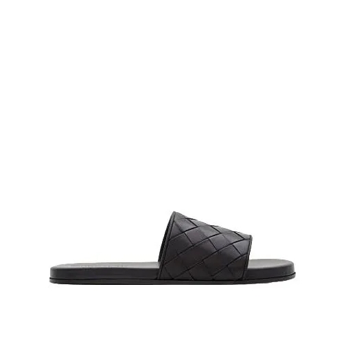 Bottega Veneta Sandaal INTRECCIO LEATHER SLIPPERS Black