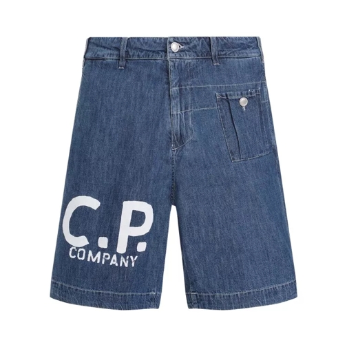 CP Company Utility Blue Cotton Shorts Blue 