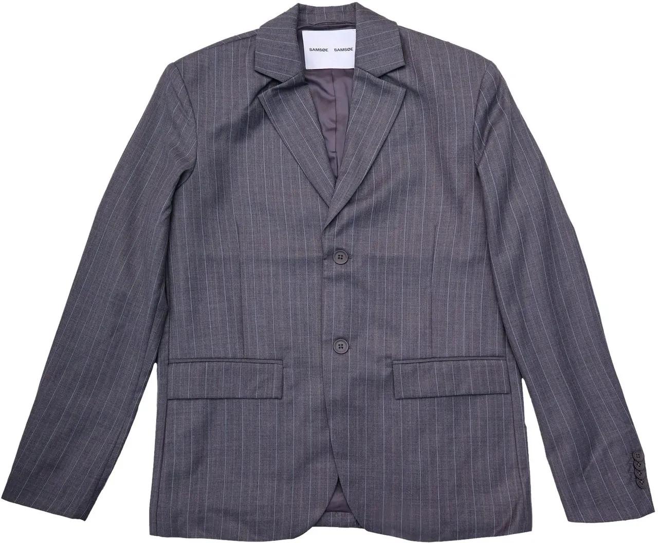 Thumbnail - Samsøe Samsøe - Blazer Sacho Grigio Pinstripe - Größe 46 - grau