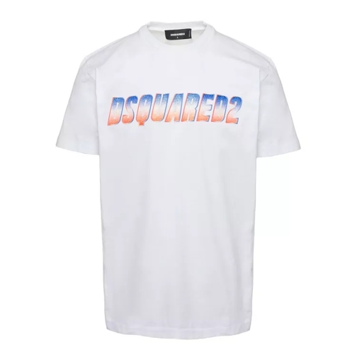 Dsquared2 White Crewneck T-Shirt With Front Logo Print In Co White 