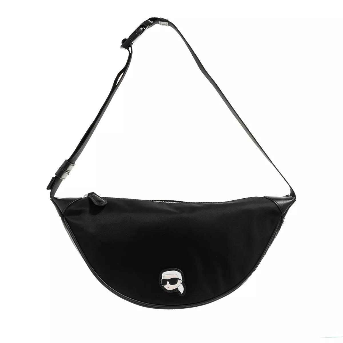 Karl Lagerfeld Hobo Bags - Ikonik 2.0 Nylon Md Moon Sb - Gr. unisize - in Schwarz - für Damen