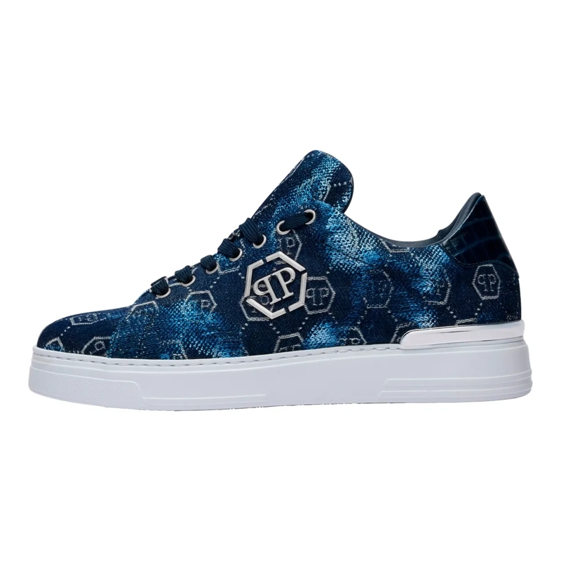 Philipp Plein Low-Top-Sneaker Entdecken Sie die Einzigartigkeit dieser Jacquard  dunkel-blau(Image 5)