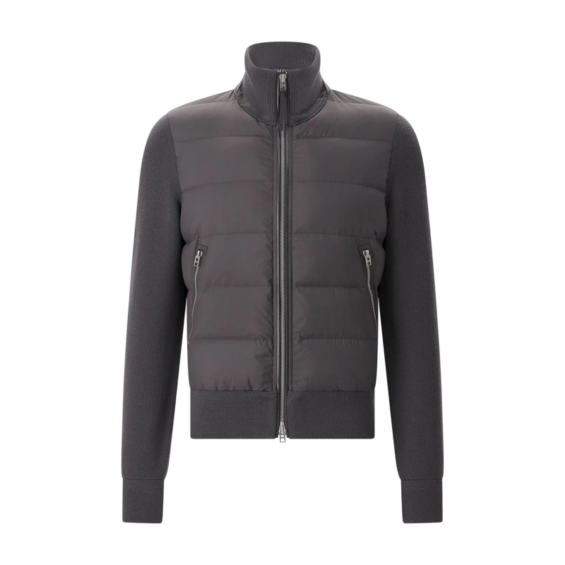 Tom Ford Übergangsjacke Jacke aus Materialmix grau