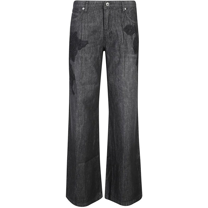 Ermanno Firenze Jeans skinny Bootcut Jeans Black schwarz