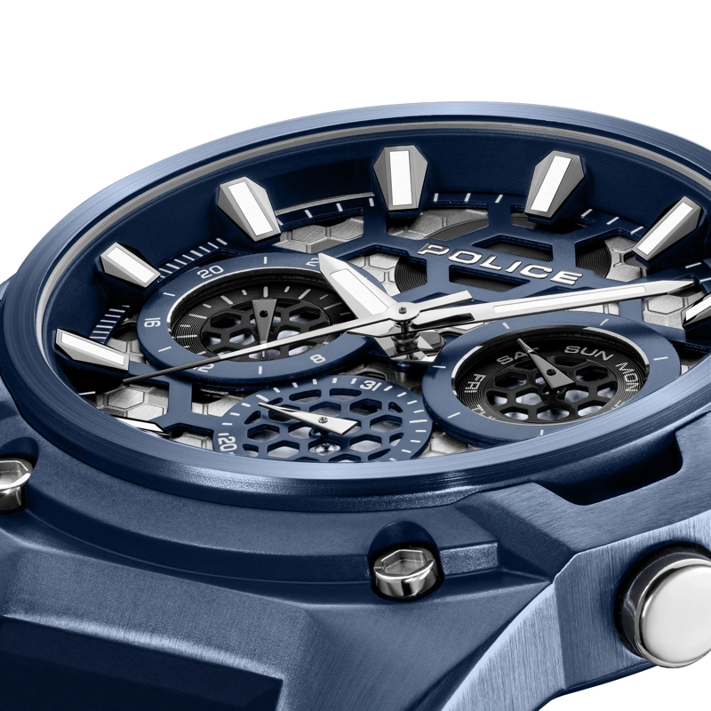 Police Automatikuhr Quarzuhr Challenger blau(Image 4)