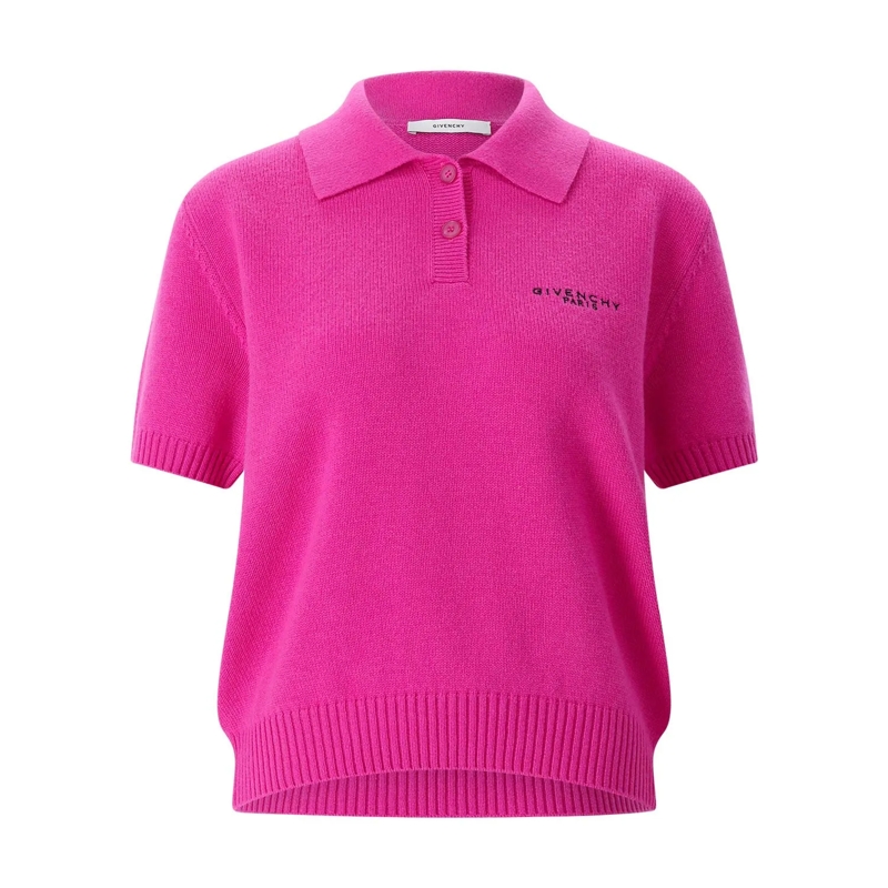 Givenchy Polohemd Kurzarmpullover aus Wolle & Kaschmir pink