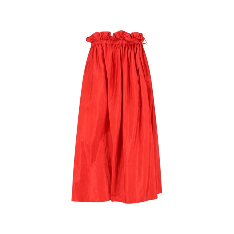 Jil Sander Midirok Silk Blend Midi Skirt – Red Red
