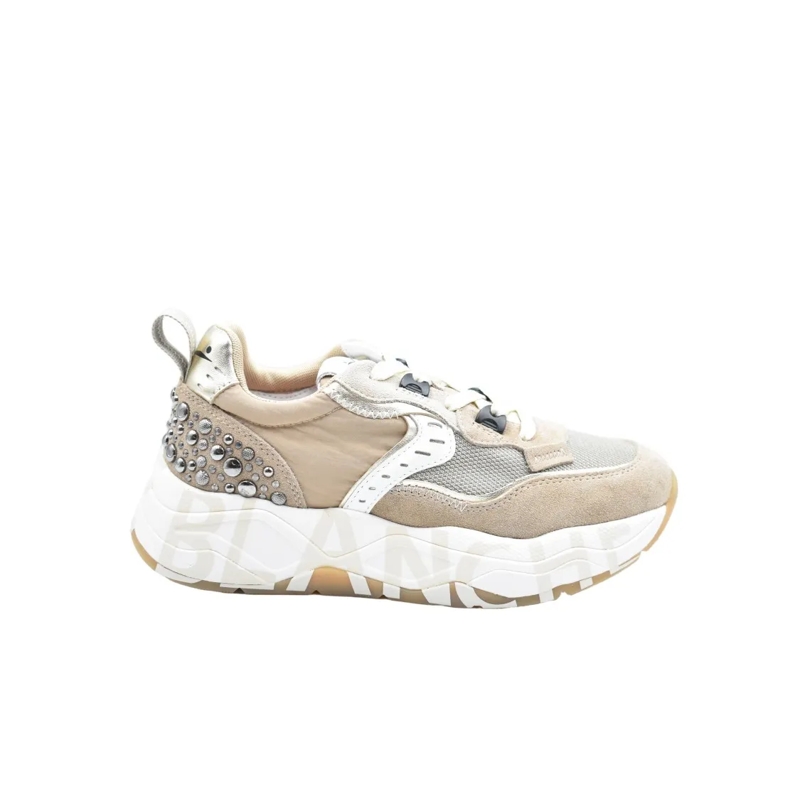 Voile Blanche Low-Top-Sneaker Lace-Up Beige Low-Top Sneakers With Sole Neutrals