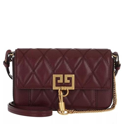 Givenchy Mini Pocket Bag Diamond Quilted Leather Aubergine Crossbody Bag