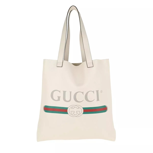 Gucci Gucci Print Tote Leather White Shopping Bag