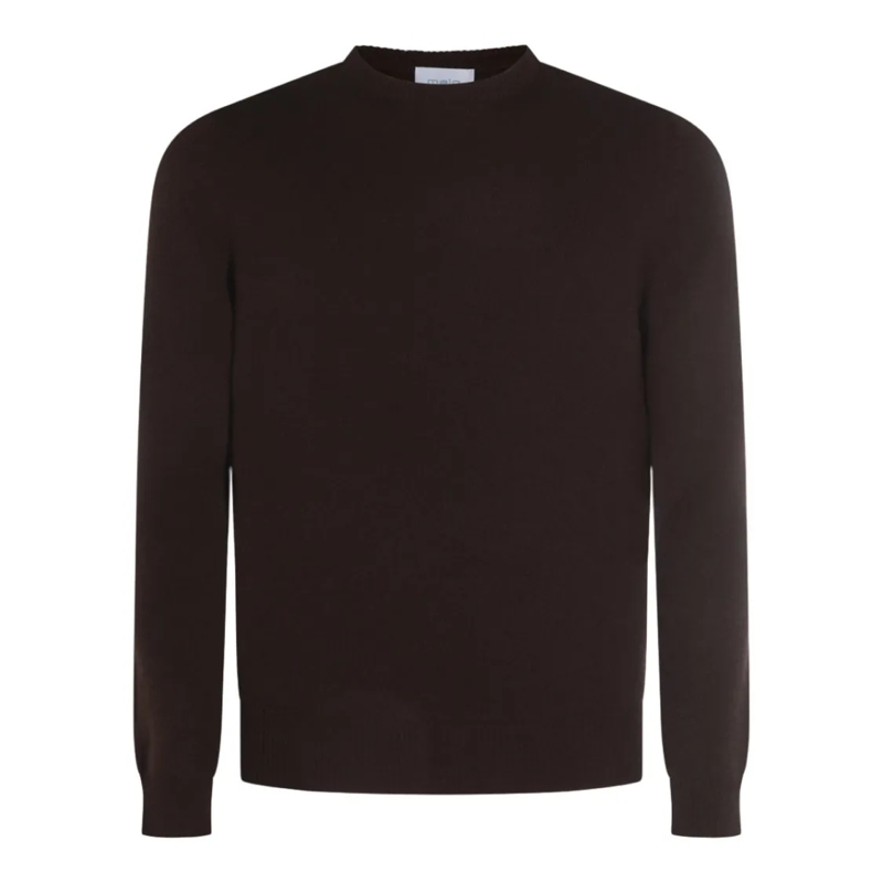 Malo Trui Classic Brown Crew Neck Sweater Black
