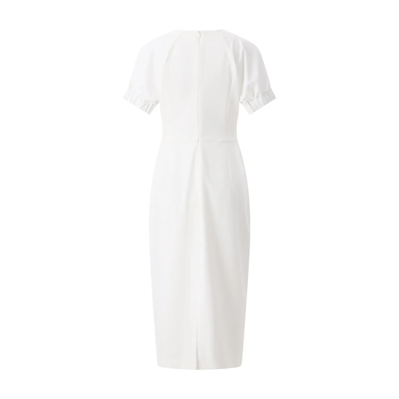 Fabiana Filippi Minikleid Midikleid mit gerafften Ärmeln weiß(Image 3)