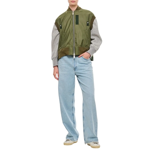 Sacai Bomberjacken Nylon Twill Vest Green