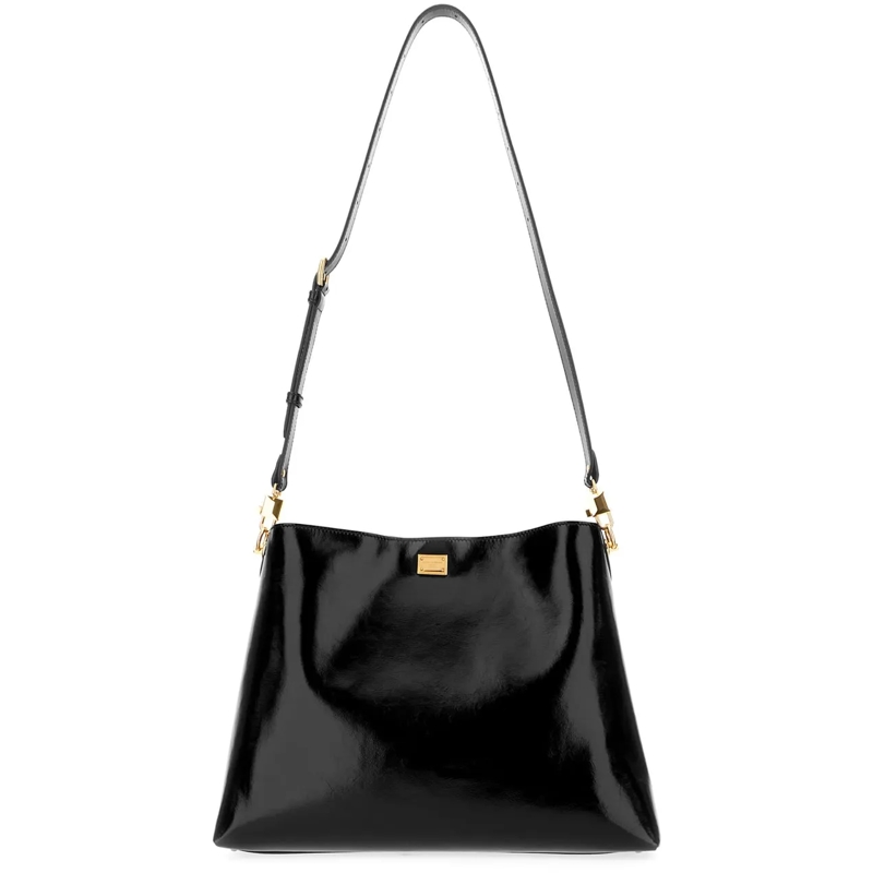 Dolce&Gabbana Schultertasche Dolce&gabbana Black leather large Vittoria shoulde schwarz