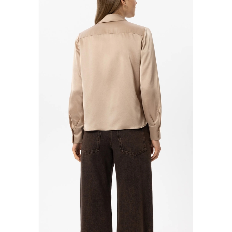 Luisa Cerano Top Langarm-Seidenbluse cappuccino(Image 4)