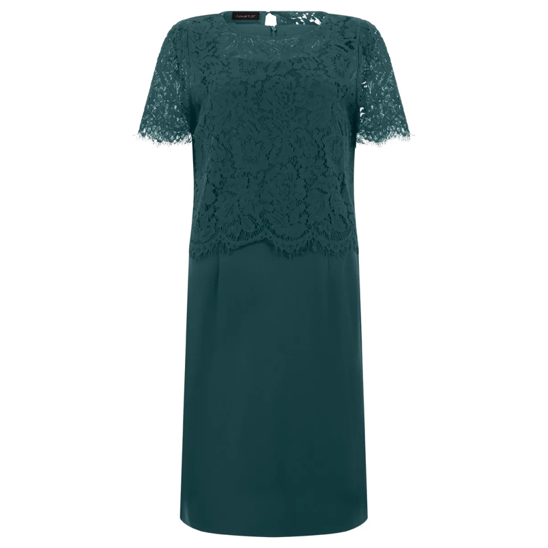 Apart Abendkleid Etuikleid mit Spitzenjäckchen grün