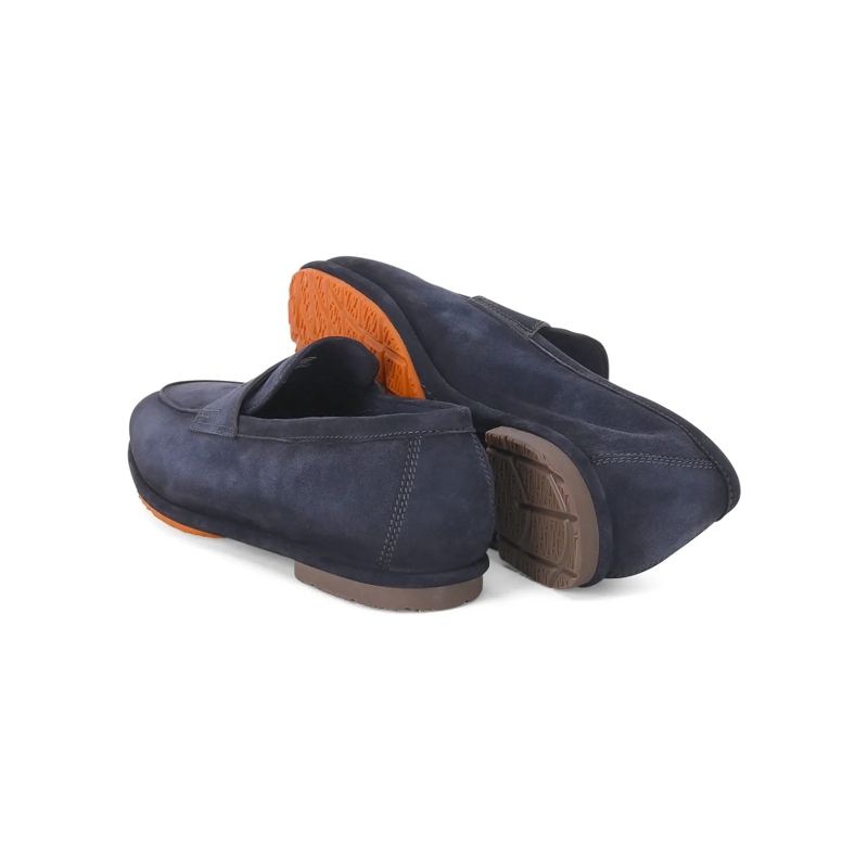 Santoni Chaussures à lacets Loafer aus Veloursleder blau(Image 2)
