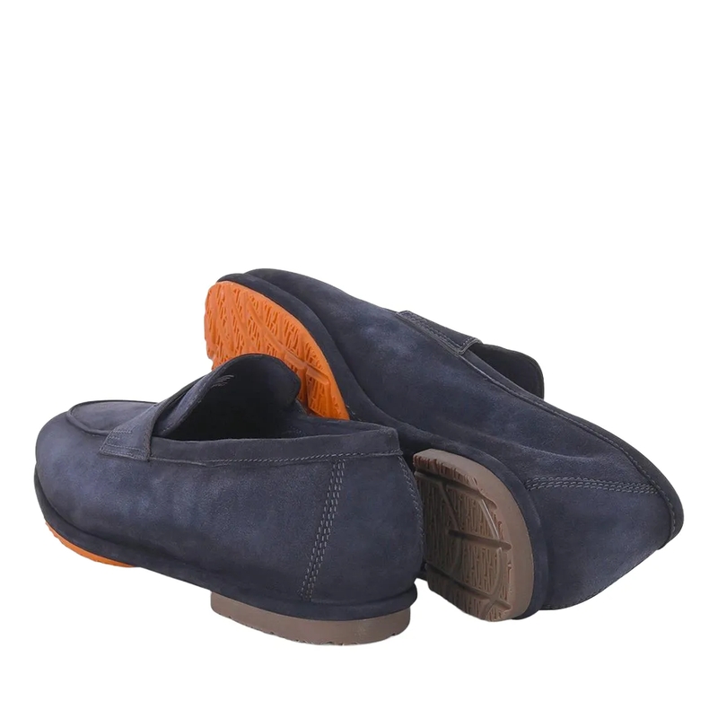 Santoni Mocassin Loafer aus Veloursleder blau(Image 3)
