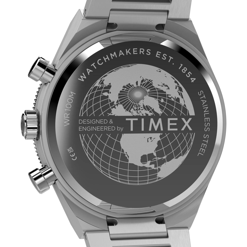 Timex Quarzuhr Quarz-Analoguhr Q Timex Continental Chronograph silber(Image 4)