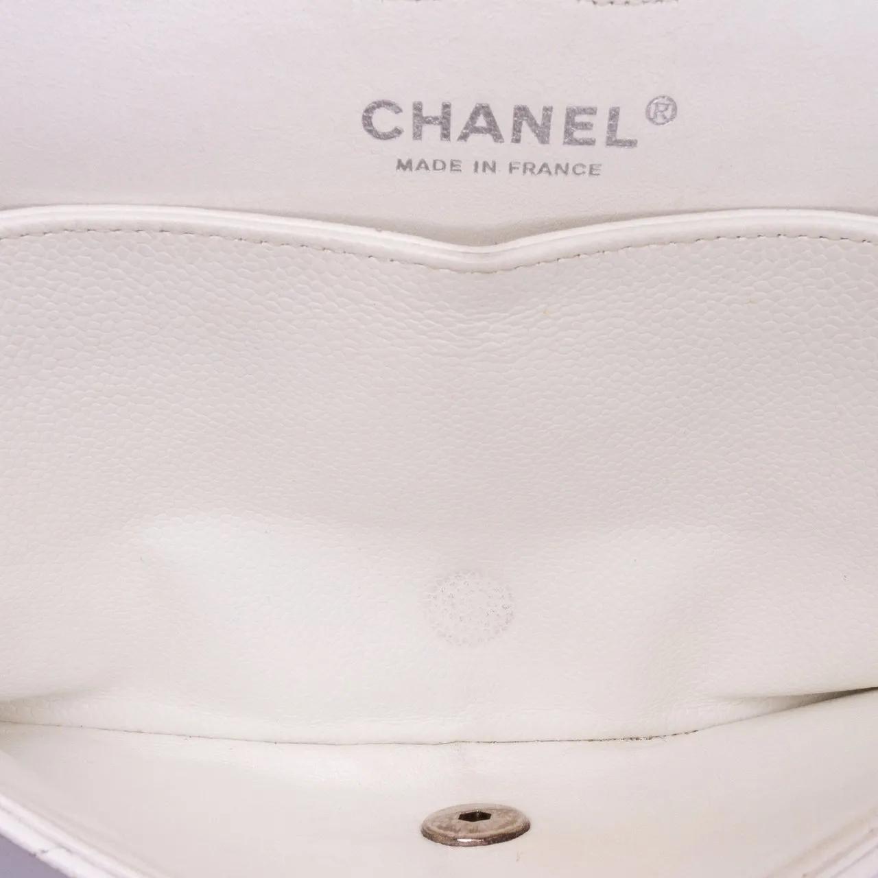 Thumbnail - Chanel Hobo Bags - Medium Classic Caviar Double Flap - Gr. unisize - in Weiß - für Damen