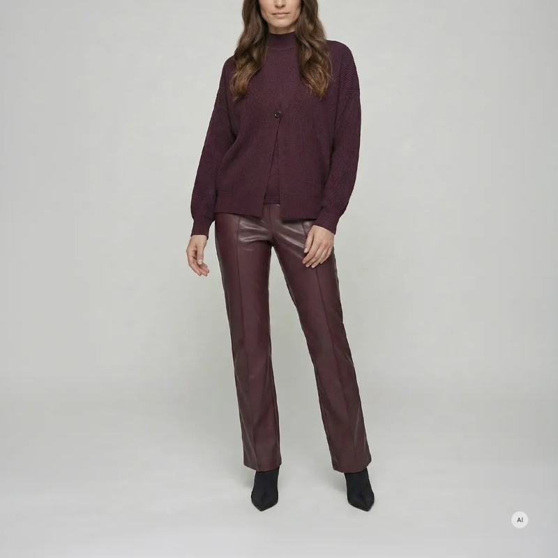 Marc Aurel Strickjacke Diese Strickjacke im Blazer-Look aus Halbpatent-St lila(Image 2)