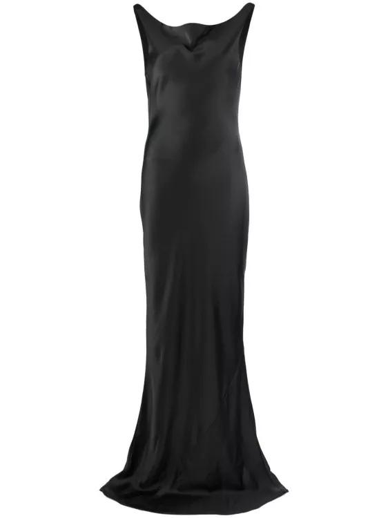 Norma Kamali - Cowl-Neck Satin Gown - Größe XS - schwarz