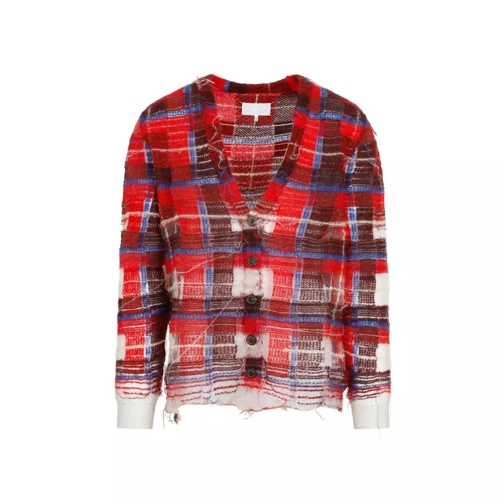 Maison Margiela Red Mohair Cardigan Red 