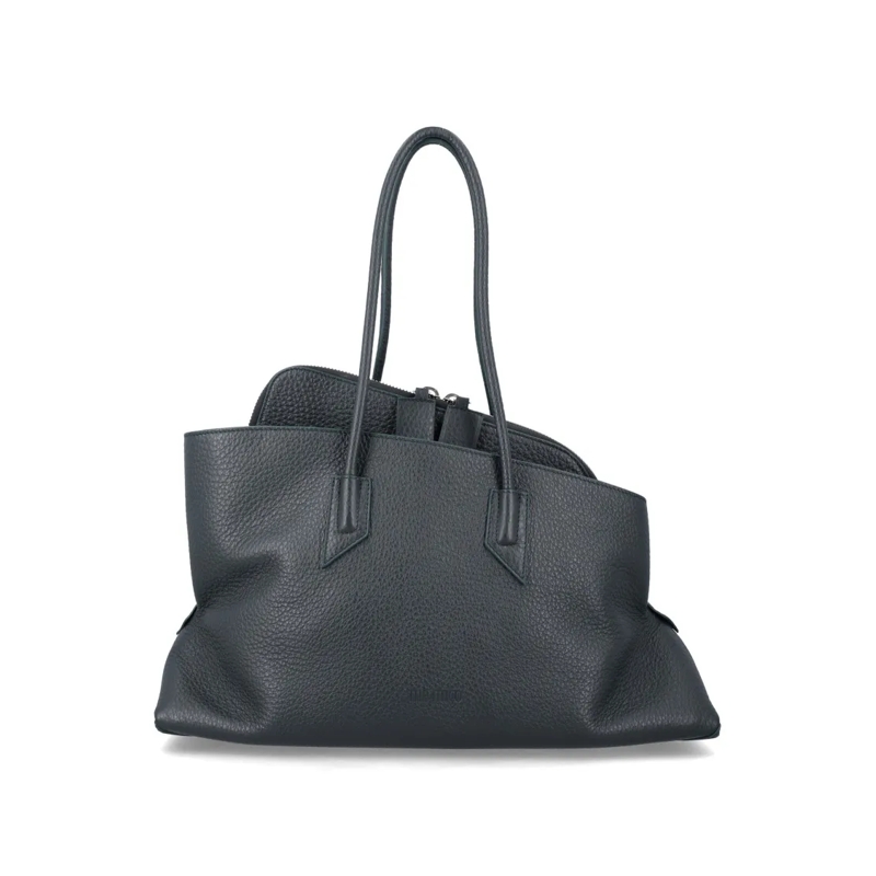 The Attico Draagtas La Passeggiata Medium Grainy Leather Tote Grey
