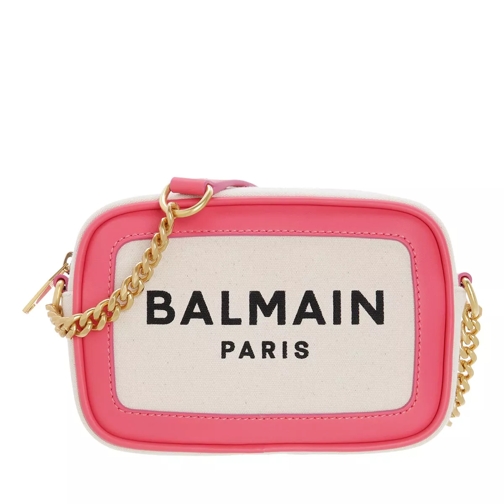 Balmain B-Army Camera Bag Canvas Leather Neutral/Salmon Pink Camera Bag