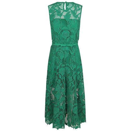 Self Portrait Midi-Kleider Green Lace Sleeveless Midi Dress Green