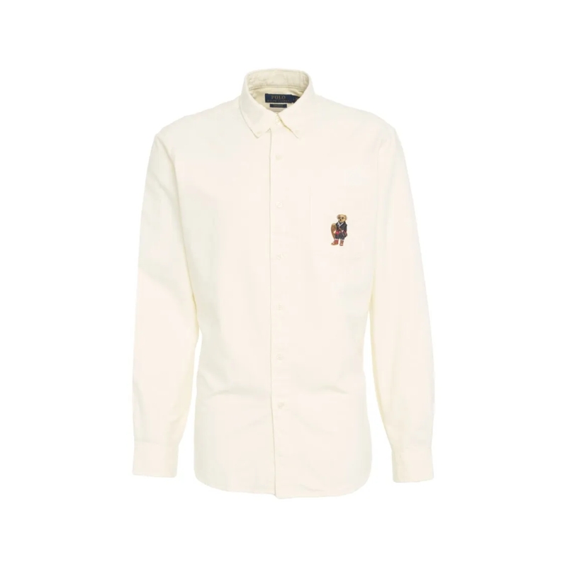 Polo Ralph Lauren Hemd Embroidered White Button-Down Shirt Neutrals