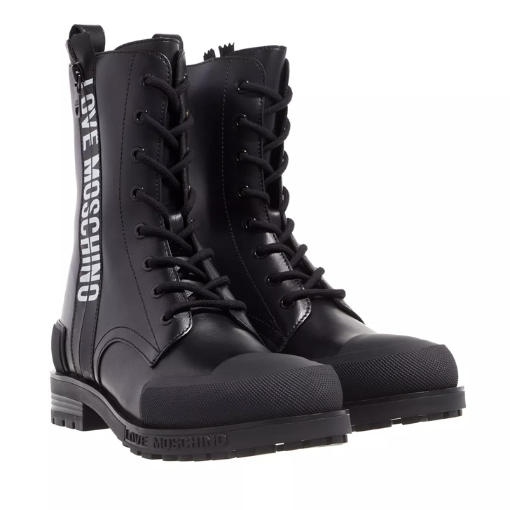 Love Moschino St.Ttod.Daily40 Vitello Nero | Schnürstiefel