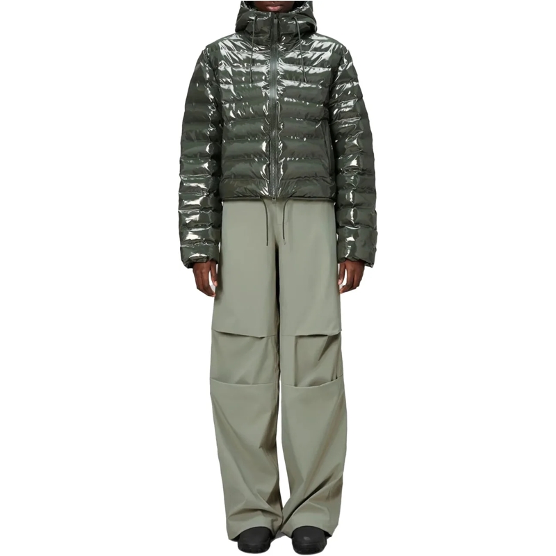 Rains Trenchcoat Rains Lohja Short Puffer Jacket W3t2 Puffer Jassen grün