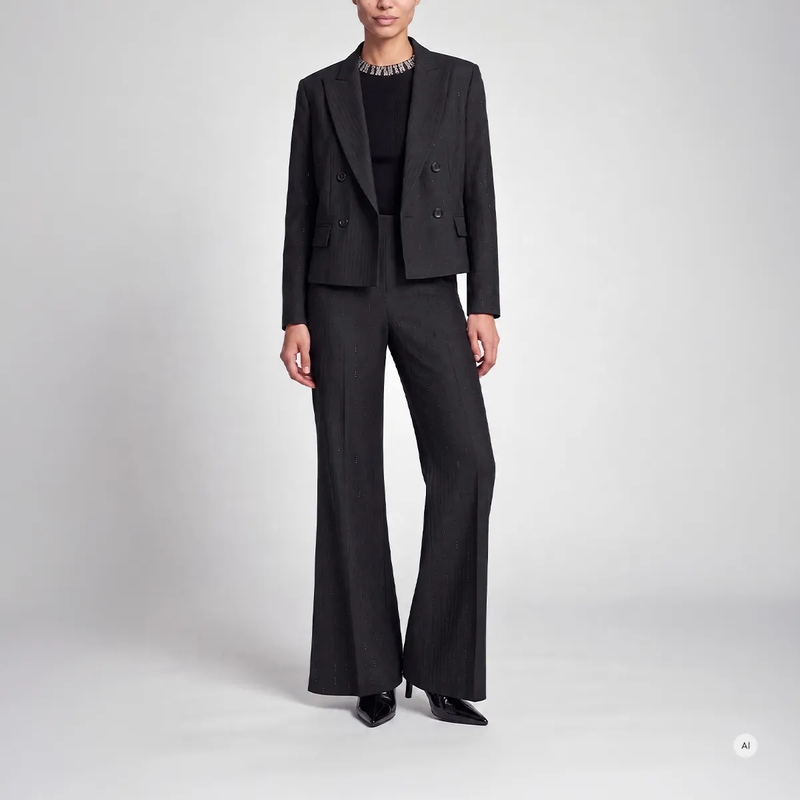 Marc Aurel Ausgestellte Jeans Hose mit weitem Bein schwarz(Image 2)