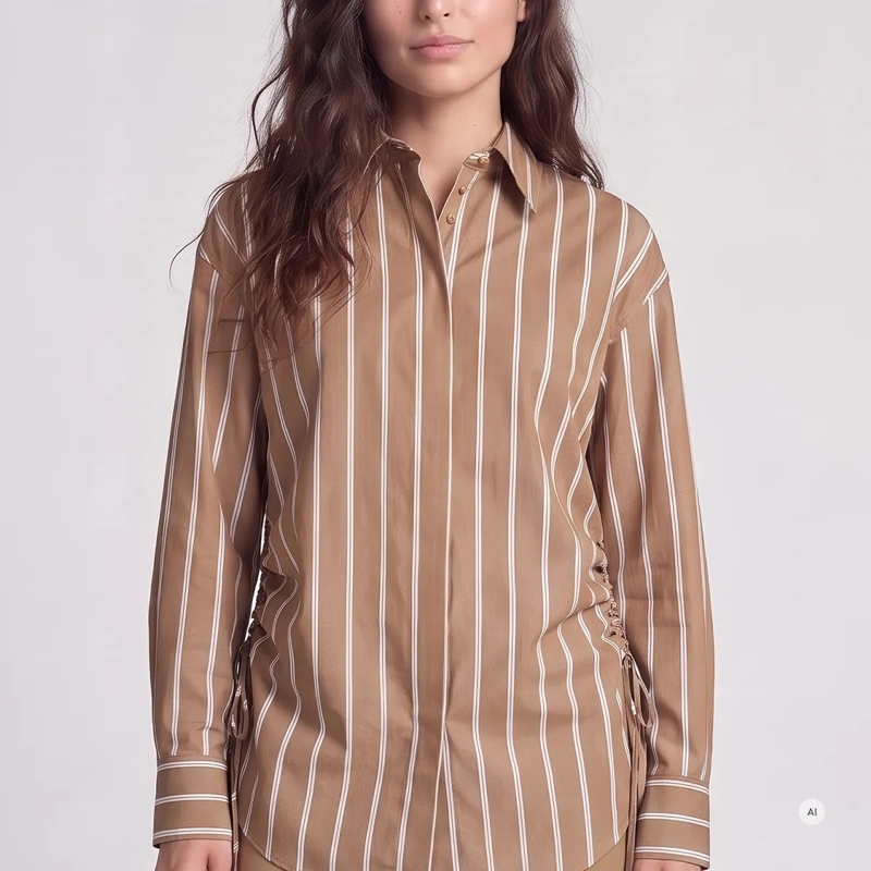 Marc Aurel Bluse Hemd- überschnittene Schultern- gerundeter Saum beige(Image 3)