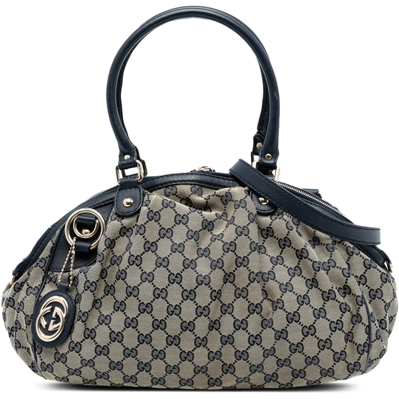 Gucci Schultertasche GG Canvas Sukey Satchel braun