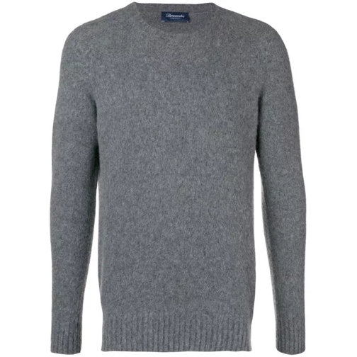 Drumohr Crew Neck Brushed Sweater Grey 