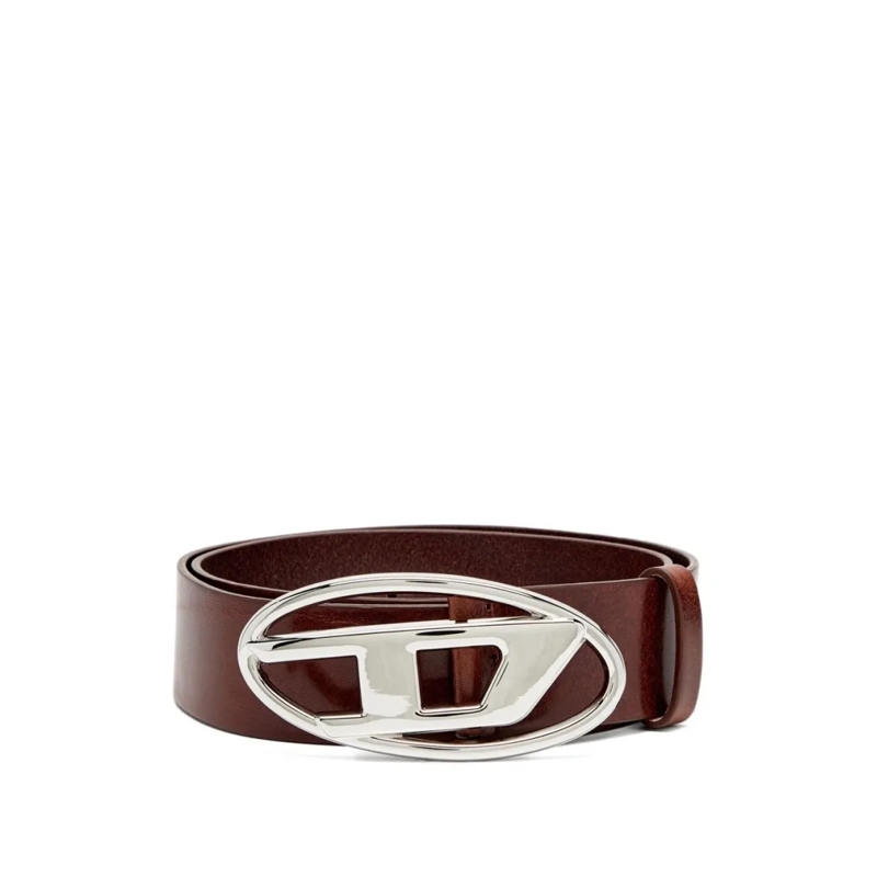 Diesel Gürtel Brown Calf Leather Belt Grey