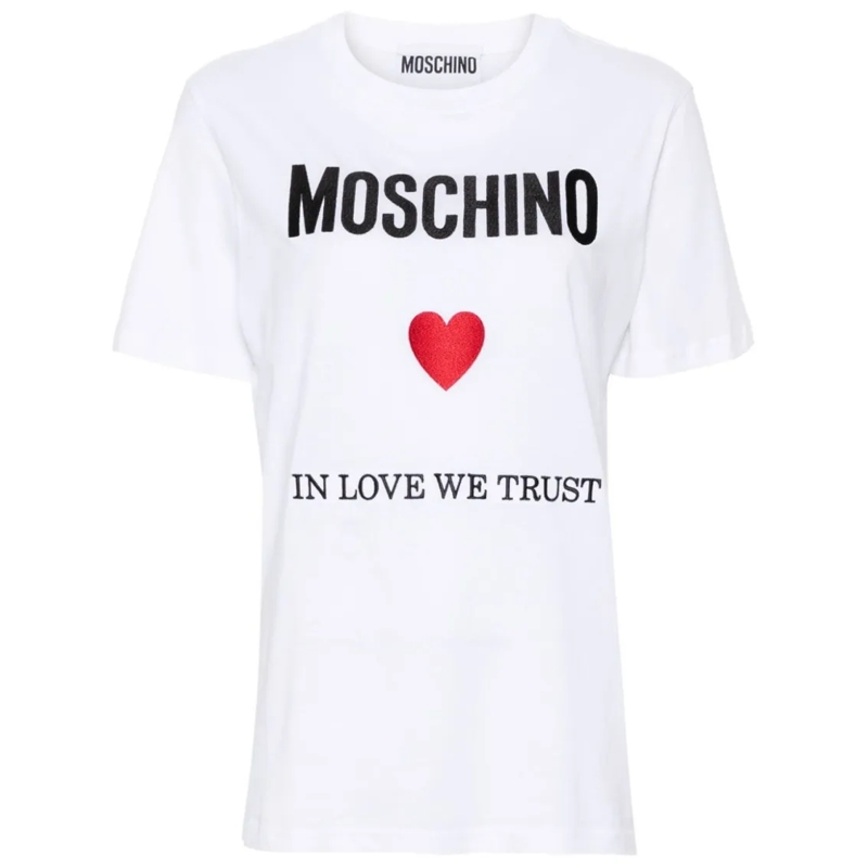 Moschino T-Shirt Logo Print Cotton T-Shirt White