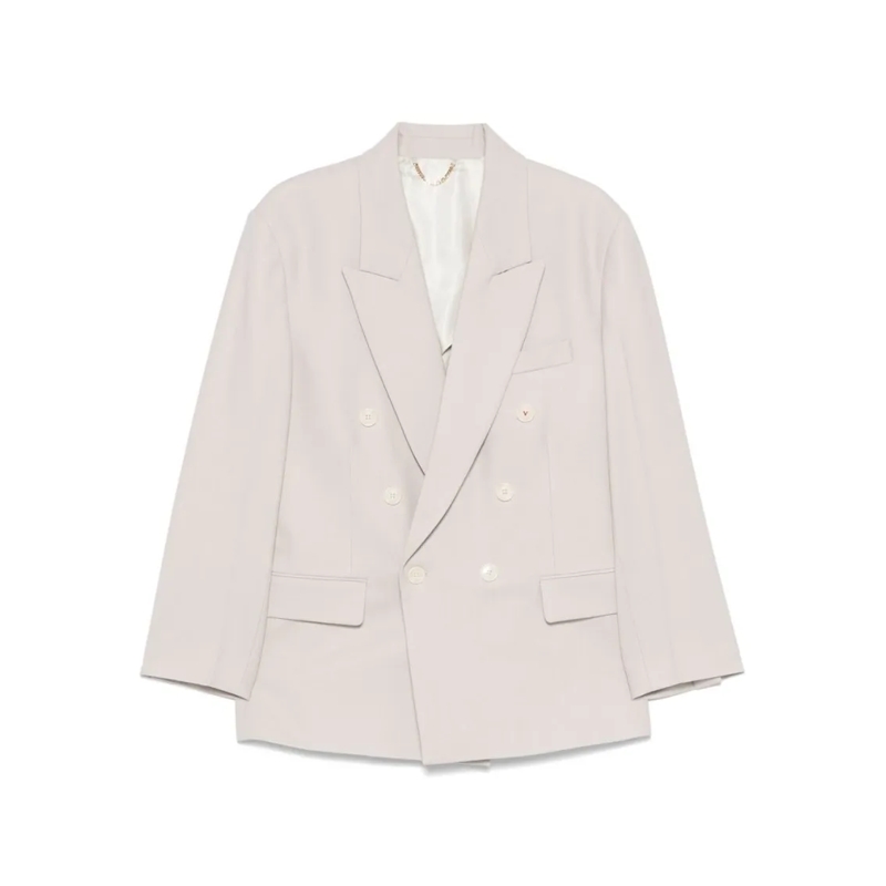 Victoria Beckham Blazer Tailored Double-Breasted Jacket With Belt D White