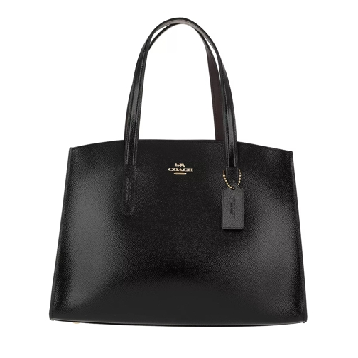 Coach Crossgrain Patent Leather Charlie Carryall Black Tote