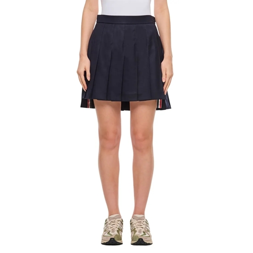 Thom Browne Mini-Röcke Pleated Skirt Blue