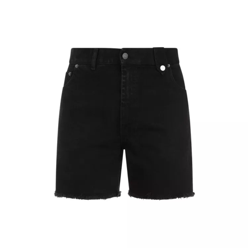 Egonlab  Black Stonewashed Cotton Denim Shorts Black