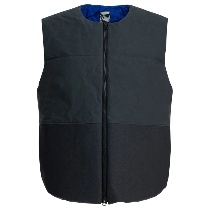 GR10K Doudoune Padded Cotton Sleeveless Jacket With Two-Tone Desi Black
