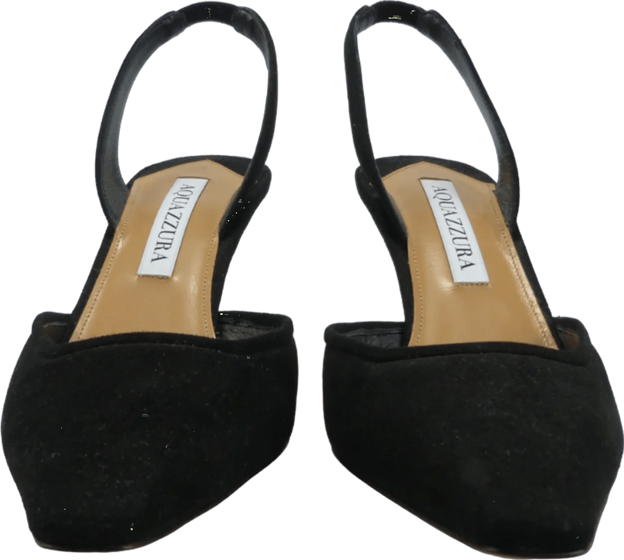Thumbnail - Aquazzura Sandaletten mit Absatz - Decollete Maia in velluto a righe nere - Gr. 36 (EU) - in Schwarz - für Damen