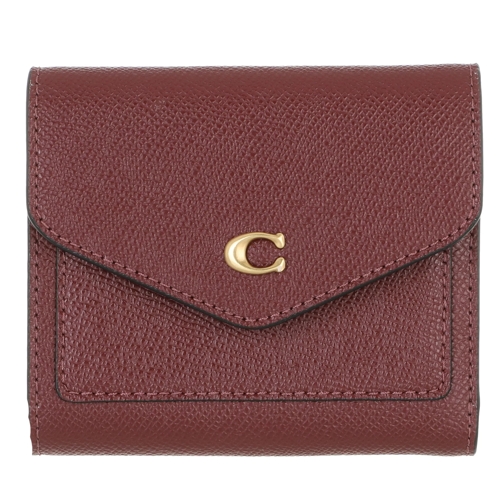 Coach Crossgrain Leather Wyn Small Wallet Wine Vikbar plånbok