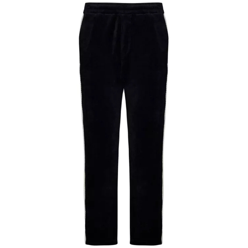 Barrow Black Cotton Trousers With Crochet Side Bands Black 