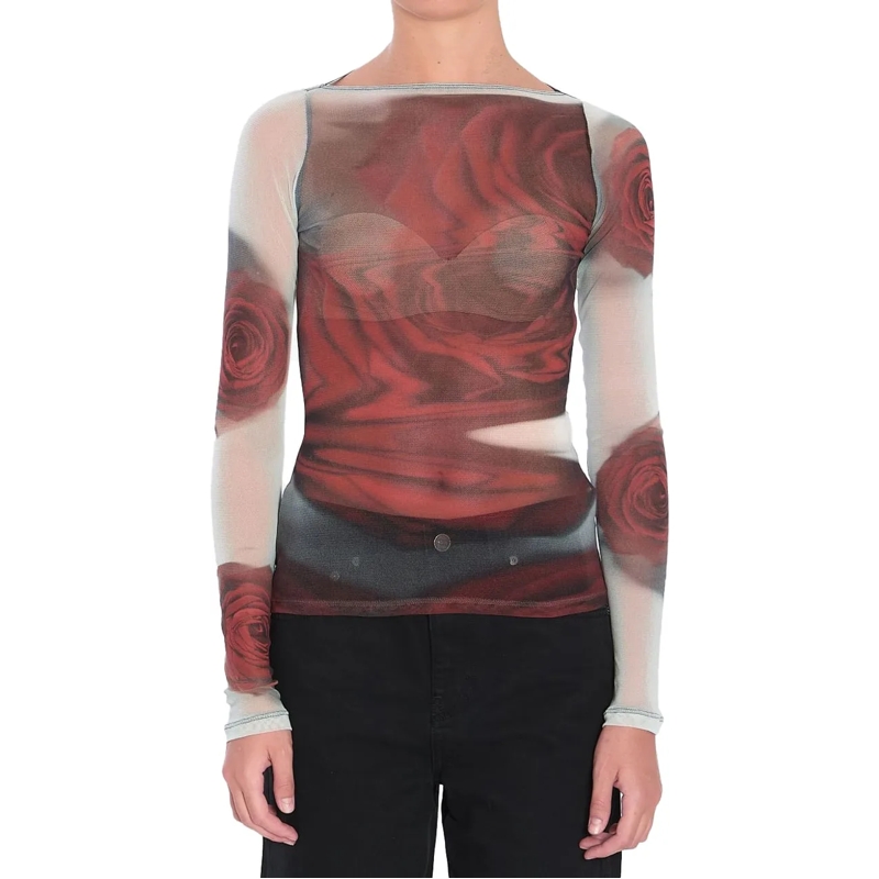 Jean Paul Gaultier T-Shirt Top Whitegreyred weiß