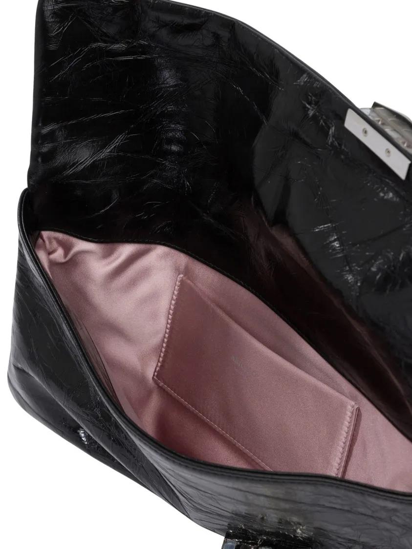 Thumbnail - Jimmy Choo Clutches - Rectangular Clutch With Crinkled Texture - Gr. unisize - in Schwarz - für Damen